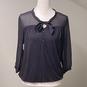 LOFT Navy Blue/Pink Top